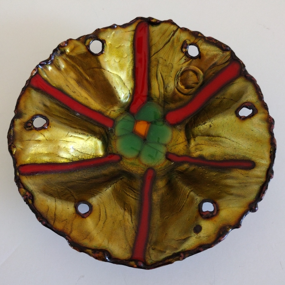 Enamel on Copper Bowl Franco Bastianelli for Laurana Rame D'Arte Italy